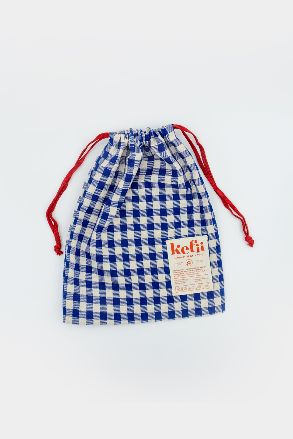 Basic Fabric Pouch - Royal Blue Gingham